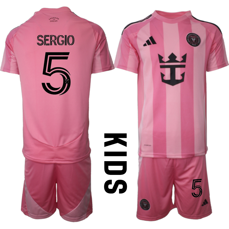 Youth 2025-2026 Club Inter Milan CF home Pink #5 Soccer Jersey->youth soccer jersey->Youth Jersey